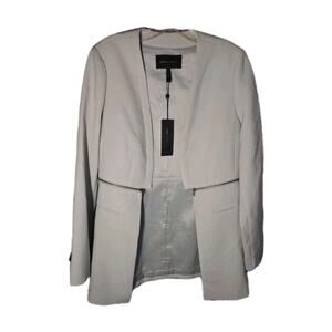 NWT BCBG MaxAzria Zipper Jacket M Haze Blue Long Career Academia Preppy